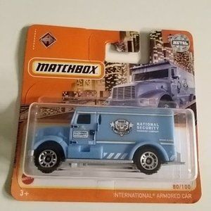 Matchbox International Armored Car [Blue] 80/100 Short Card